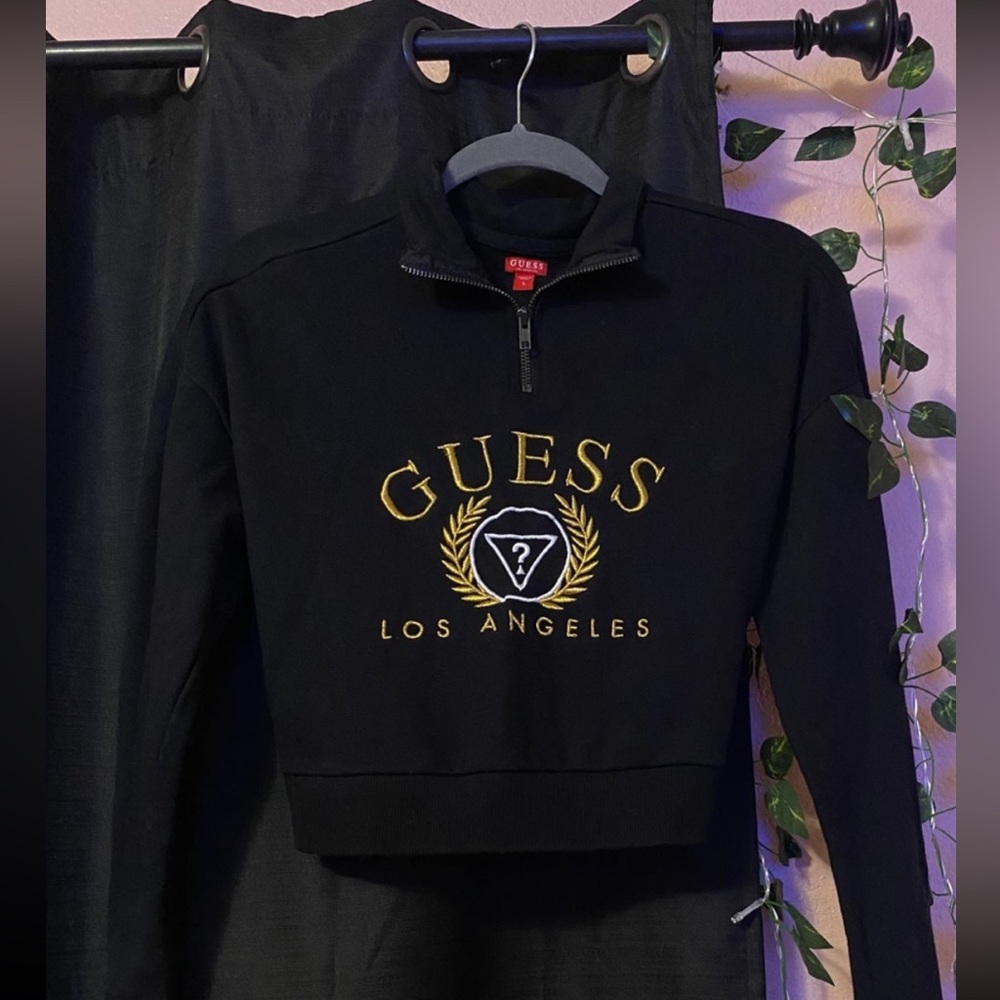 Guess cropped half zip up
